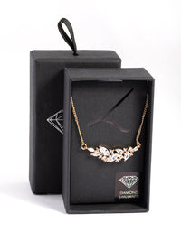 Diamond Simulant Cubic Zirconia Navette Necklace - link has visual effect only