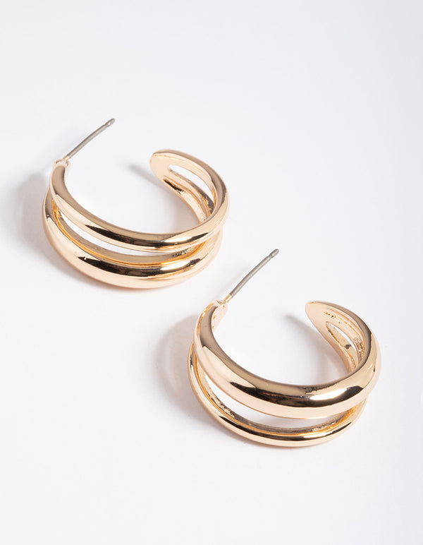 Gold Double Hoop Earrings