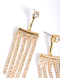 Gold Crystal Cupchain Drape Jacket Earring - link has visual effect only