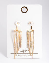 Gold Crystal Cupchain Drape Jacket Earring - link has visual effect only