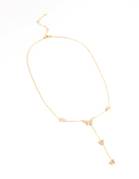 Gold Plated Diamante Butterfly Necklace - link has visual effect only