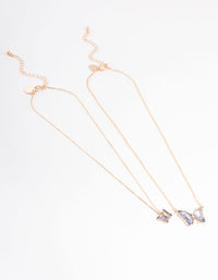 Gold Statement Diamante Butterfly Necklace - link has visual effect only