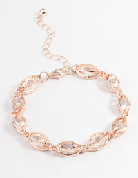 Rose Gold Classic Marquise Cubic Zirconia Bracelet - link has visual effect only