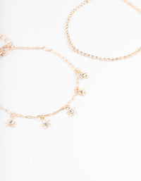 Gold Dainty Pearl & Star Bracelet Pack - link has visual effect only