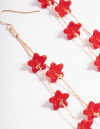 Red Bell Flower Drop Earrings - link has visual effect only