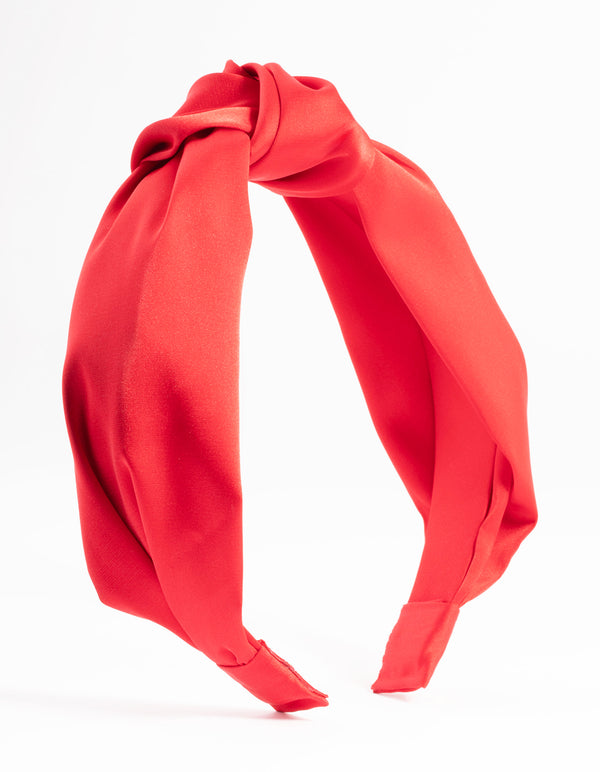 Red Fabric Twist Knot Headband