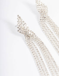 Rhodium Statement Strand Twist Drop Earrings - link has visual effect only