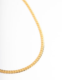 Gold Plated 4mm Herringbone Chain Necklace - link has visual effect only