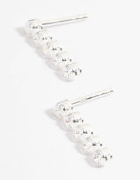 Sterling Silver Cubic Zirconia Cupchain Stud Earrings - link has visual effect only