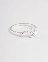 Sterling Silver Taper Engagement Ring - link has visual effect only