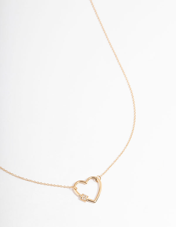 Gold Plated Sterling Silver Heart Pendant Necklace