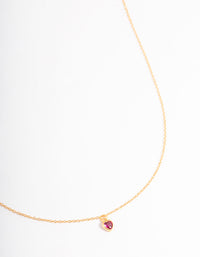 Gold Plated Sterling Silver Stone Heart Necklace - link has visual effect only