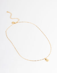 Letter I Gold Plated Rectangle Pendant Initial Necklace - link has visual effect only