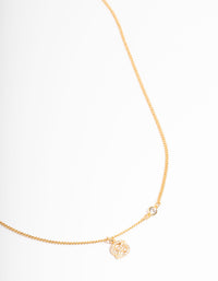 Gold Plated Cancer Necklace with Cubic Zirconia Pendant - link has visual effect only