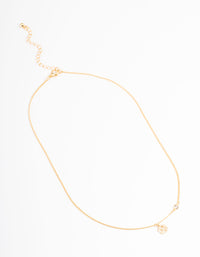 Gold Plated Cancer Necklace with Cubic Zirconia Pendant - link has visual effect only