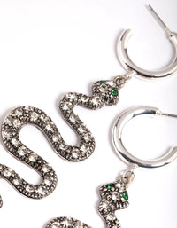 Diamante Snake Hoop Earrings - link has visual effect only