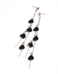 Silver Calming Rose Drop Earrings - link has visual effect only