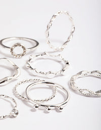 Silver Twisted Curve Ring Pack - link has visual effect only