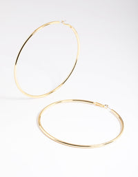 Gold Plated Brass Oversized Hoop Earrings - link has visual effect only