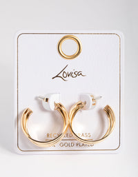 Gold Plated Brass Open Hoop Earrings - link has visual effect only