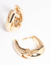 Gold Gradual Chunky Oval Huggie Earrings - link has visual effect only