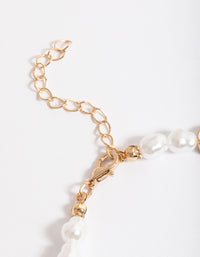 Gold Pearl & Peace Charm Anklet - link has visual effect only