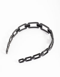 Black Chain Detailed Headband - link has visual effect only