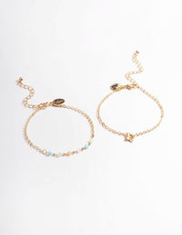 Gold Bead Butterfly Bracelet Pack - link has visual effect only