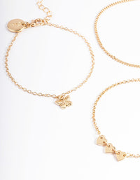 Gold Heart & Butterfly Bracelet Pack - link has visual effect only