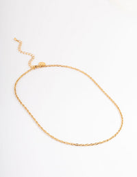 Waterproof Gold Plated Stainless Steel Fine 2mm Twist Chain Necklace - link has visual effect only