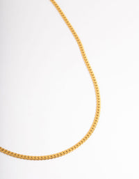 Waterproof Gold Plated Stainless Steel Herringbone Necklace 3mm - link has visual effect only