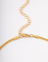 Waterproof Gold Plated Stainless Steel Herringbone Necklace 3mm - link has visual effect only