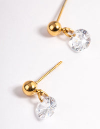 Gold Plated Cubic Zirconia Floating Drop Earrings - link has visual effect only