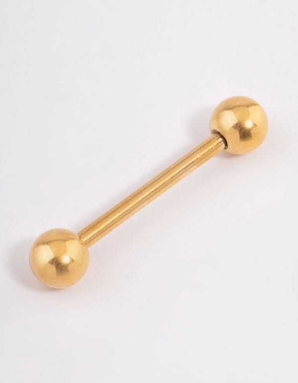 Gold Plated Titanium Basic Nipple Bar