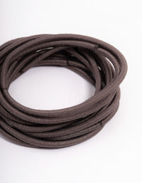 Brown Fabric Basic Thin Hair Ties 12-Pack - link has visual effect only