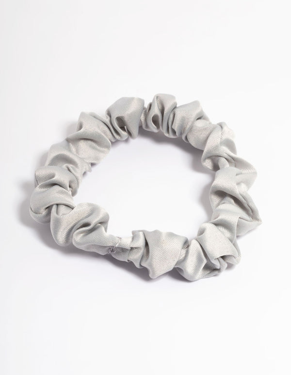 Grey Fabric Narrow Scrunchie