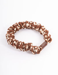 Brown Fabric Clamp Thin Scrunchie - link has visual effect only