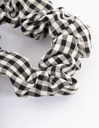 Black Fabric Checkered Scrunchie - link has visual effect only