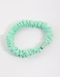 Turqouise Fabric Clamp Thin Scrunchie - link has visual effect only