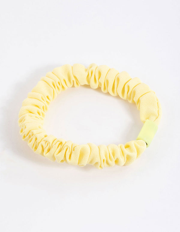 Yellow Fabric Clamp Thin Scrunchie