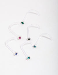 Surgical Steel Assorted Nose Studs 6-Pack - link has visual effect only