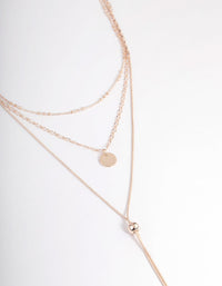 Rose Gold Mixed Metal Disc Pendant Y Necklace - link has visual effect only