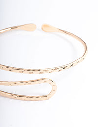 Gold Hammered Swirl Bangle Arm Cuff - link has visual effect only