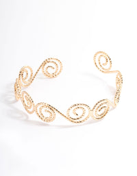 Gold Hammered Spiral Bangle Arm Cuff - link has visual effect only