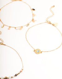 Gold Five Layer Multi Bead Anklet - link has visual effect only