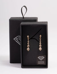 Gold Graduated Stone Drop Earrings - link has visual effect only