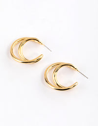 Gold Plated Medium Twisted Hoop Earrings - link has visual effect only