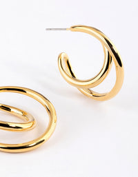 Gold Plated Medium Twisted Hoop Earrings - link has visual effect only