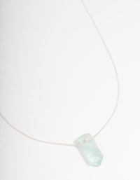 Silver Green Fluorite Shard Curb Necklace - link has visual effect only