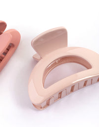 Plastic Blush Half Moon Claw Clip Pack - link has visual effect only